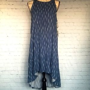 ANA Blue and white high low dress, size S